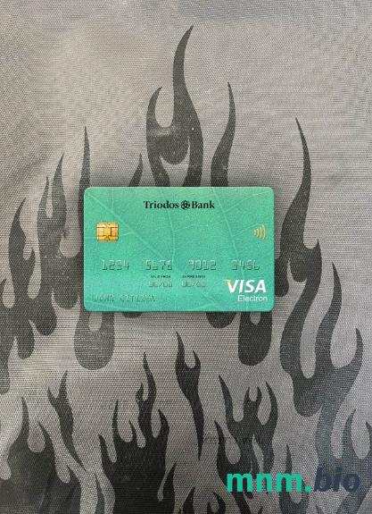 Netherlands Triodos bank visa karta elektronowa wygląd fotograficzny skan PSD + zdjęcie